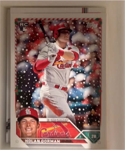 2023 Topps Holiday #H18 Nolan Gorman — front