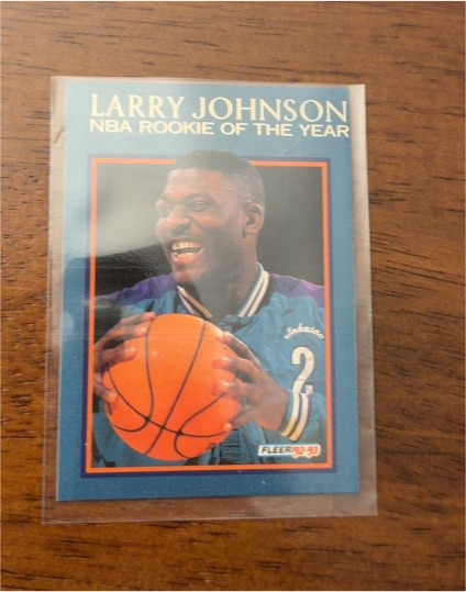 1992-93 Fleer #5 Larry Johnson NBA Rookie of the Year — front