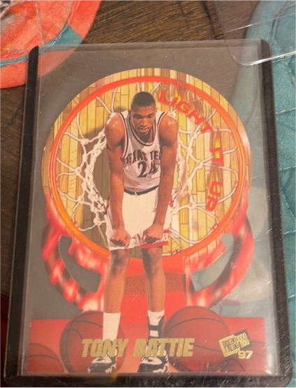 1997 Press Pass Double Threat Light It Up #LU5 Tony Battie — front
