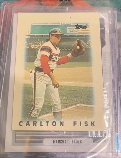 1986 Topps League Leaders Mini #11 Carlton Fisk — front