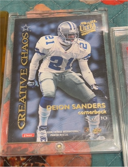 1996 Fleer Ultra Sensations Creative Chaos #5 Deion Sanders — front