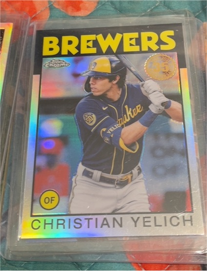 2021 Topps Chrome #86BC-7 Christian Yelich 35th Anniversary — front