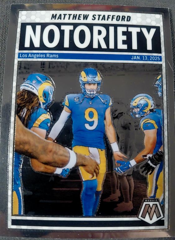 2025 Panini Mosaic #7 Matthew Stafford Notoriety — front