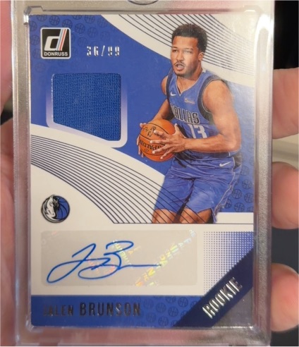 2018-19 Donruss Rookie Materials Signatures #RMS-JBS Jalen Brunson — front