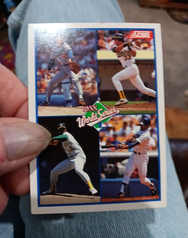 1989 Score #582 1988 World Series Jose Canseco Kirk Gibson Orel Hershiser Dave Stewart — front