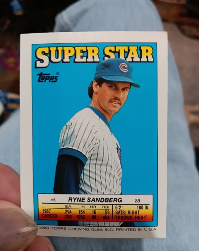 1988 Topps Super Star #6 Ryne Sandberg — front