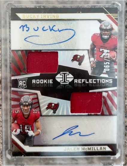 2024 Panini Illusions Rookie Reflections Dual Patch Auto #065/199 Bucky Irving Jalen McMillan — front