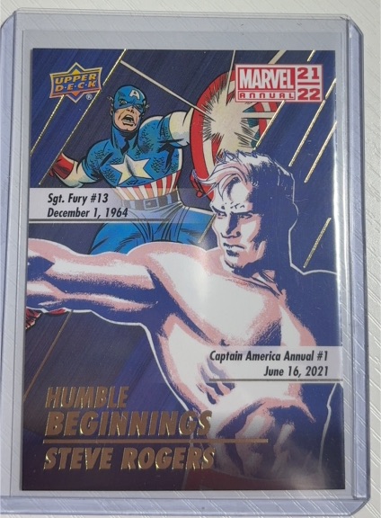 2021-22 Upper Deck Marvel Annual #HB-9 Steve Rogers Humble Beginnings — front