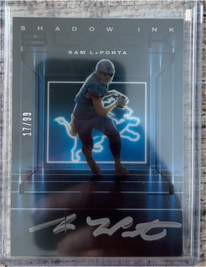 2025 Panini Black #SI-SL Sam LaPorta Shadow Ink — front