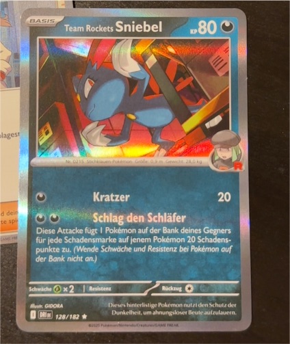 2025 Destined Rivals #128 Team Rocket's Sneasel — front