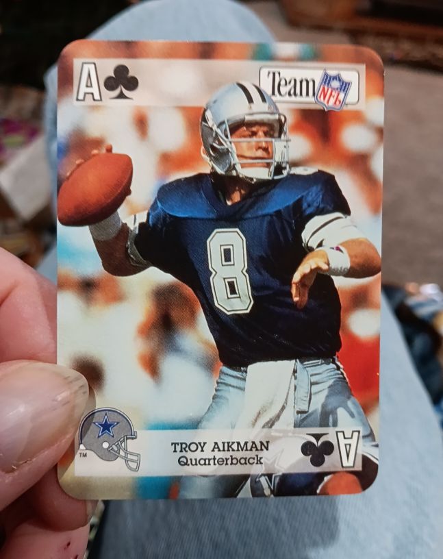 1992 Sport Decks NFL Playing Cards #ACE Clubs Troy Aikman — front