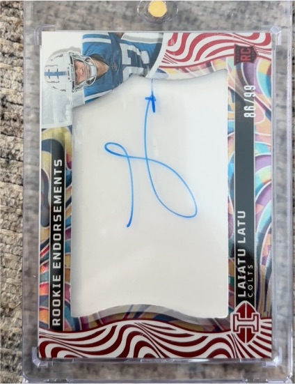2024 Panini Illusions Rookie Endorsements #RE-LLU Laiatu Latu — front