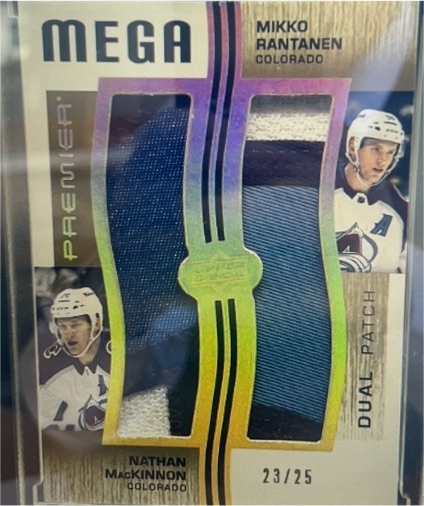 2023-24 Upper Deck Premier Mega Patch Dual #PM2-RM Mikko Rantanen / Nathan MacKinnon — front