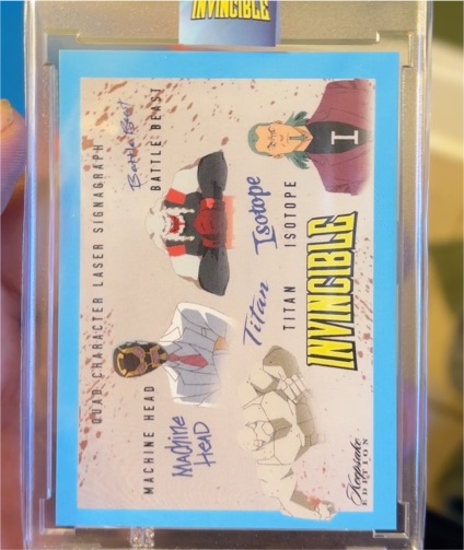 2025 Keepsake Invincible Quad Character Laser Signagraph #431 — front