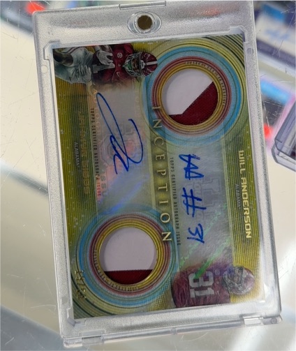 2022-23 Bowman Inception Dual Auto Relic #DADRAG Will Anderson — front