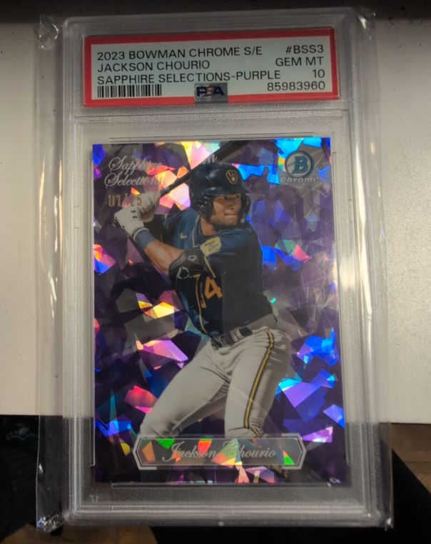 2023 Bowman Chrome Sapphire Selections Purple #BSS3 Jackson Chourio — front