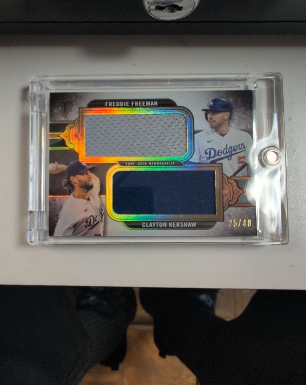 2024 Topps Triple Threads #DRH-FK Freddie Freeman & Clayton Kershaw — front