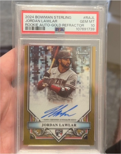 2024 Bowman Sterling #RA-JL Jordan Lawlar Rookie Auto Gold Refractor /50 — front