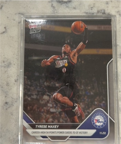 2025 Topps Now #59 Tyrese Maxey — front