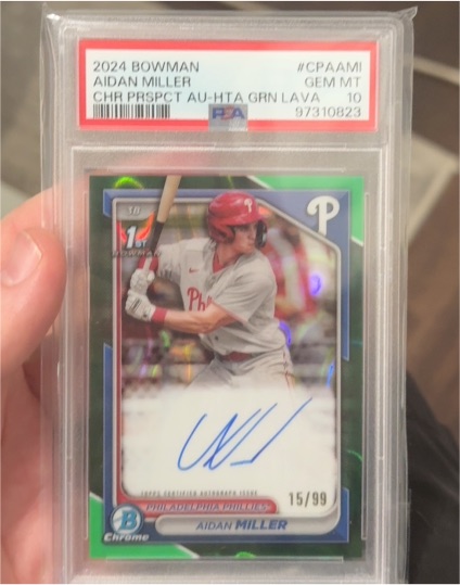 2024 Bowman Chrome Prospect Autographs #CPA-AMI Aidan Miller — front