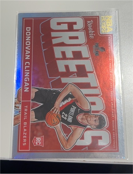 2024-25 Panini NBA Hoops #5 Donovan Clingan Rookie Greetings — front