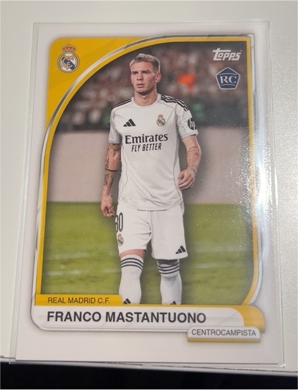 2023 Topps UEFA Club Competitions Franco Mastantuono Rookie Card — front
