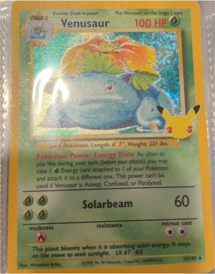 1995 Pokémon #15 Venusaur — front