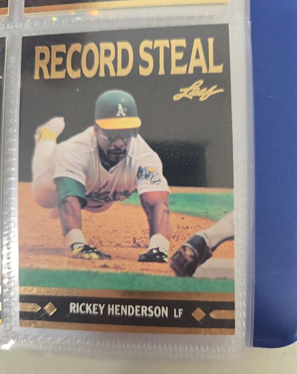 1991 Leaf Gold Moments #BC26 Rickey Henderson Record Steal — front
