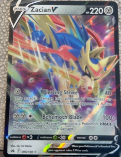 2023 Pokémon Crown Zenith #095 Zacian V — front