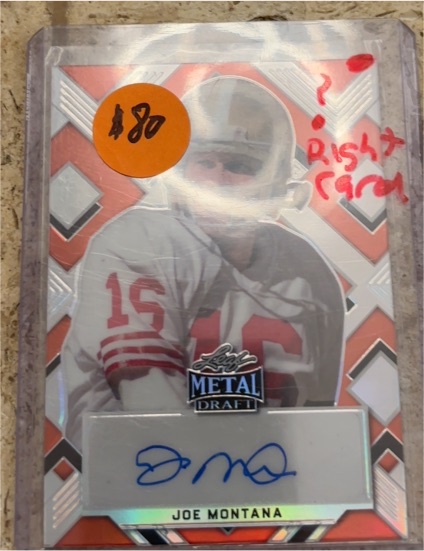 2022 Leaf Metal Draft Joe Montana Autograph — front