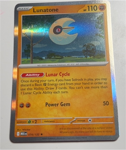2015 Pokémon Mega Evolution #074 Lunatone — front