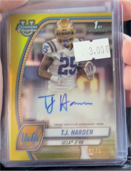 2024 Bowman University Chrome #PA-TJH T.J. Harden — front