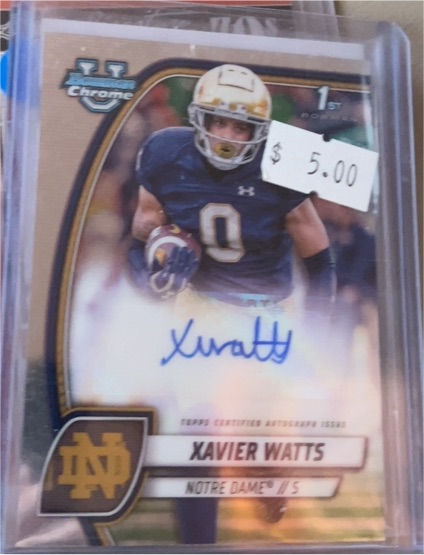 2024 Bowman University Chrome #PA-XWA Xavier Watts Prospect Autographs — front