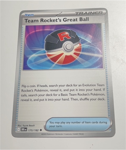 2025 Pokémon Destined Rivals #175 Team Rocket's Great Ball — front