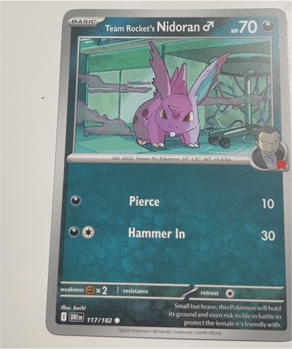 2025 Pokémon Scarlet & Violet Destined Rivals #117 Team Rocket's Nidoran ♂ — front