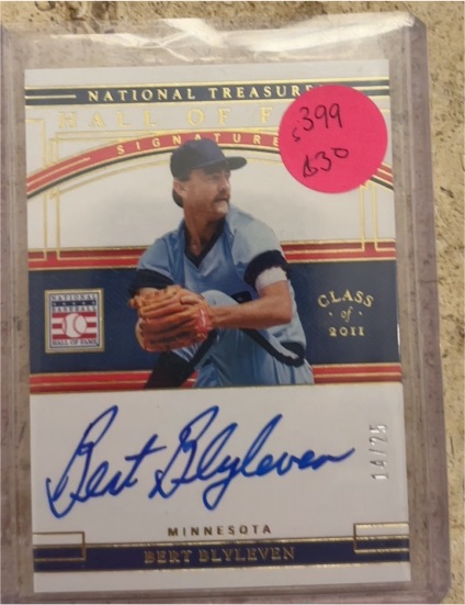 2020 Panini National Treasures Hall of Fame Signatures #HOF-SB Bert Blyleven — front