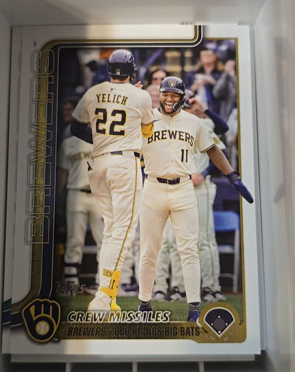 2025 Topps Update #US233 Crew Missiles Christian Yelich / Jackson Chourio — front