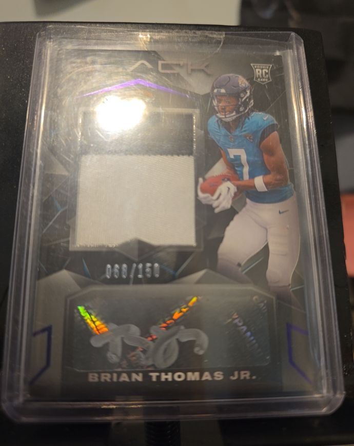 2024 Panini Black # Brian Thomas Jr. Rookie Patch Auto — front