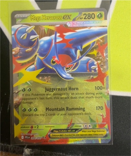 Mega Heracross EX 004/094 Phantasmal Flames — front