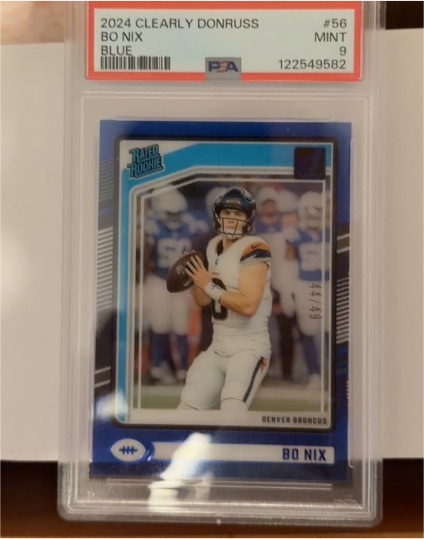 2024 Panini Clearly Donruss #56 Bo Nix Blue Rated Rookie — front