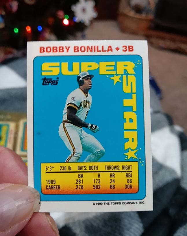 1990 Topps Stickers #7 Bobby Bonilla Super Star Backs — front