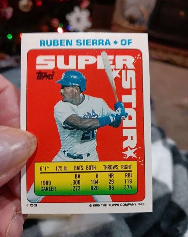 1990 Topps Stickers #53 Ruben Sierra — front