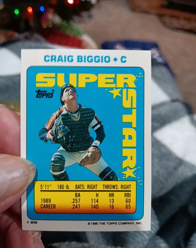 1990 Topps Stickers #22 Craig Biggio Super Star Backs — front
