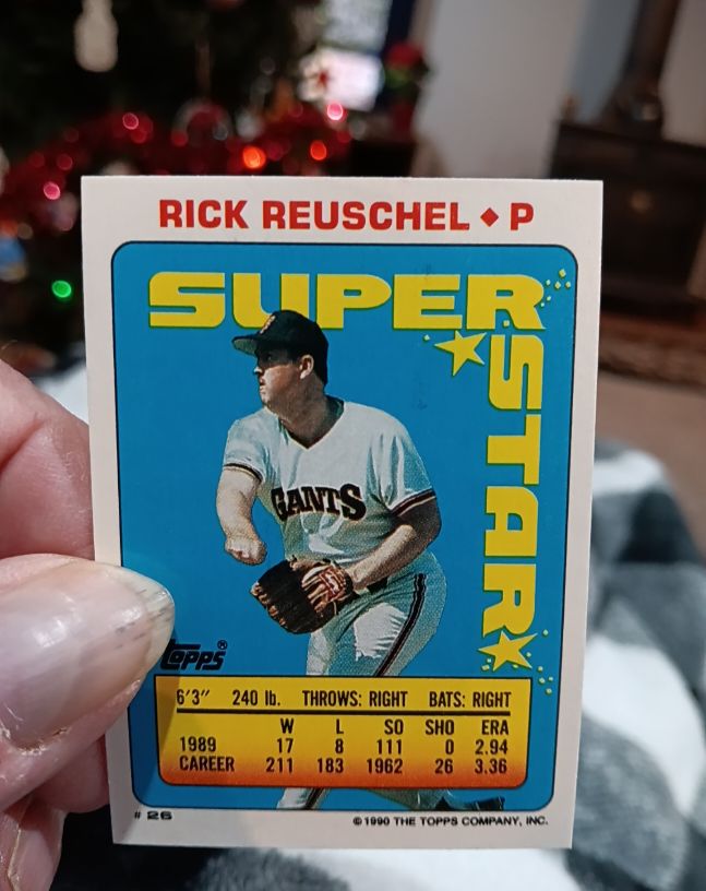1990 Topps Stickers #26 Rick Reuschel Super Star Backs — front