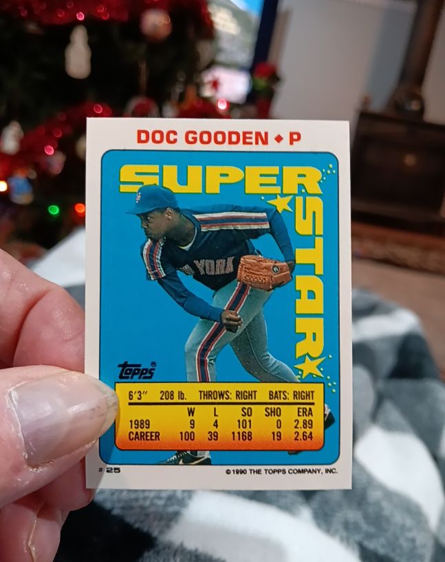 1990 Topps Stickers #25 Doc Gooden Super Star Backs — front