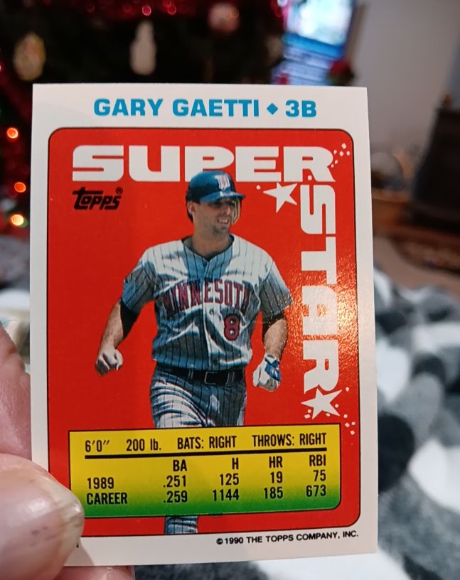 1990 Topps Super Star Mini #8 Gary Gaetti — front