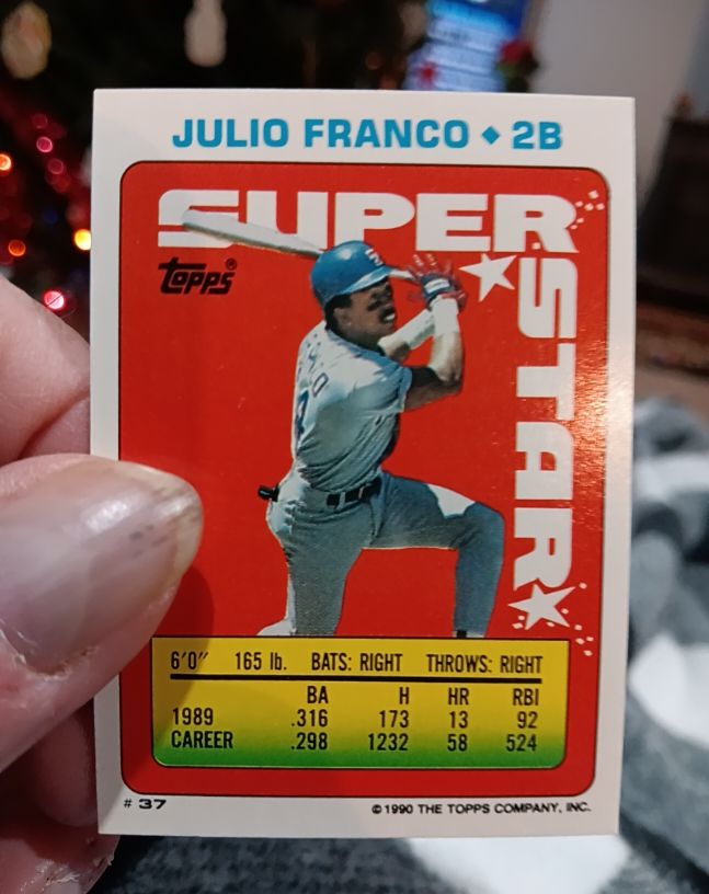 1990 Topps Stickers #37 Julio Franco — front