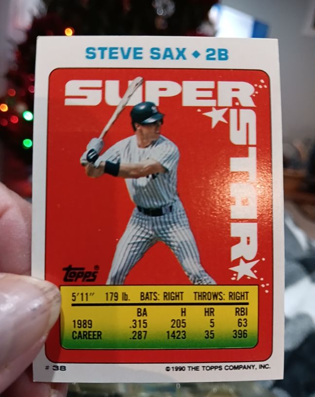 1990 Topps #38 Steve Sax Super Star — front