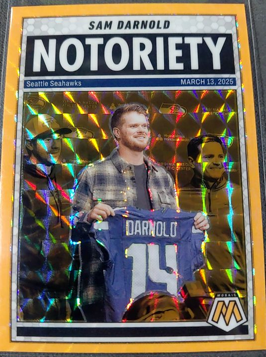 2025 Panini Mosaic Notoriety #9 Sam Darnold — front