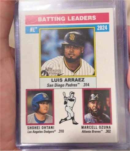 2025 Topps Heritage #191 NL Batting Leaders Luis Arraez — front
